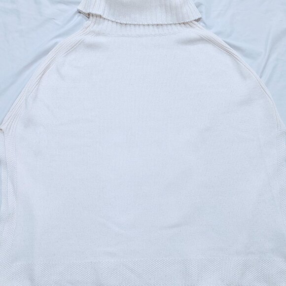 New York & Company Womens One Size Ivory Turtleneck Poncho Cozy Pullover Sweater - Picture 4 of 5